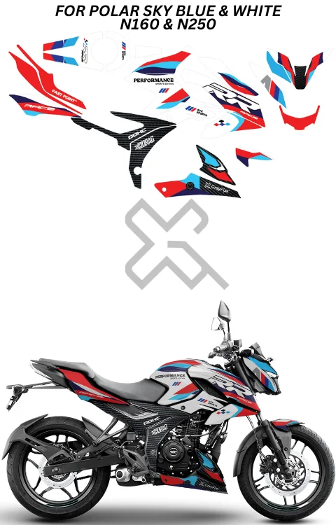 RR Edition Full Body Sticker Compatible with Pulsar N160 & N250 | Made In Premium Gloss Vinyl With FPF(Fade Protection Film), Water Proof, Precut Sticker, Pack Of 1 Compatible with Both Side
